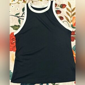 a new day Black Tank with White Accent